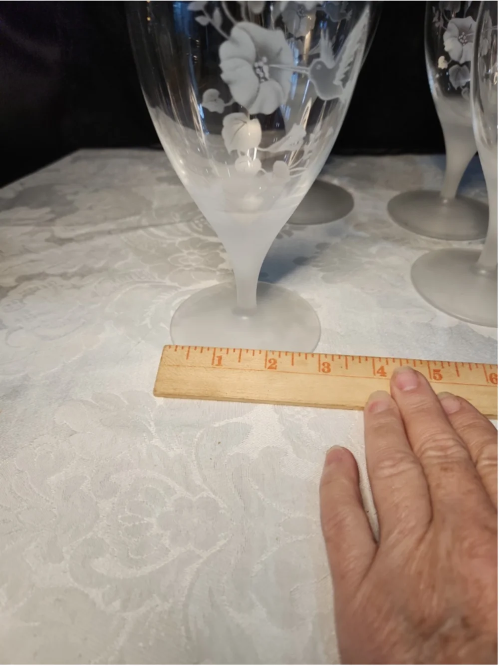 Avon Crystal Goblets, Humming Birds, Made In France, NOS